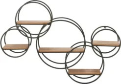 Schneider® Wandregal Round - MDF, Eisen Wandboard Moderne Ablage Deko-Regal Gewürzregal