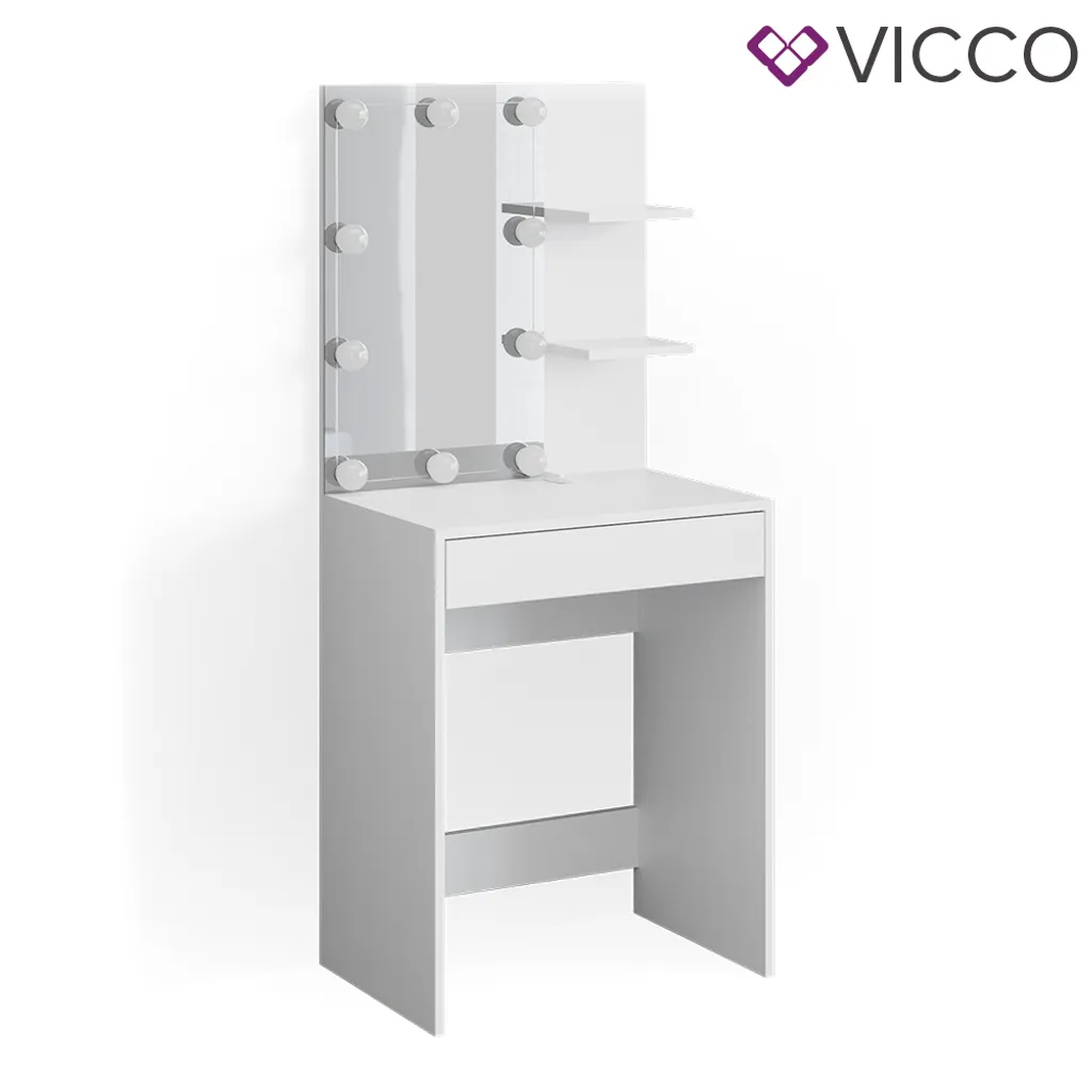 Vicco Schminktisch Frisiertisch Schminkkommode Isabelle LED-Beleuchtung Kommode – Bild 2