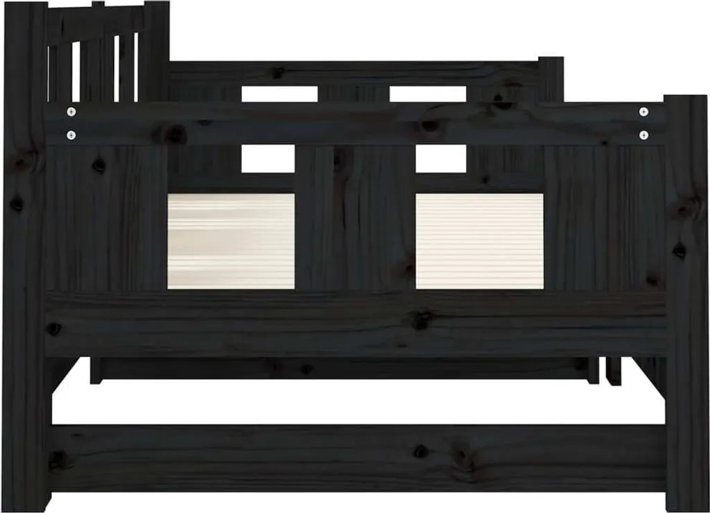 VidaXL Tagesbett Ausziehbar Schwarz Massivholz Kiefer 2x(90x200) Cm – Bild 8