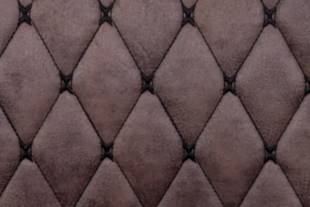 4er Set Vierfußstuhl Aurora - Microfaser Vintage Braun Mit Rautensteppung - Metallgestell Grau Lackiert – Bild 2