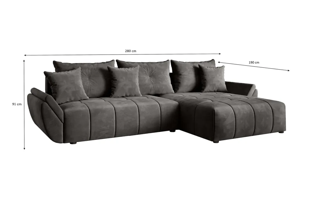 FURNIX Ecksofa CALVANI- Schlaffunktion, Bettkasten Und Kissen, Eckcouch In L-Form Enjoy 25 – Bild 4