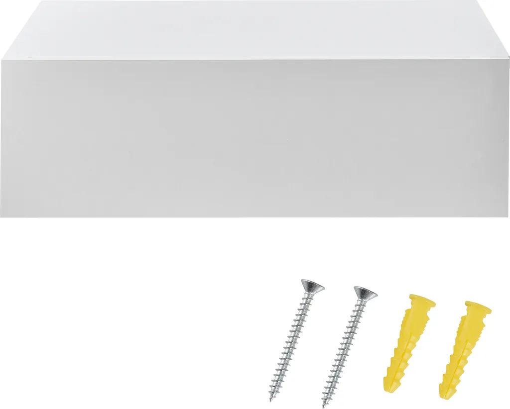 Wandregal Mit Schublade 46x30x15cm Wandschrank Nachtschrank Belastbarkeit Bis Ca. 15kg Weiß Matt – Bild 6