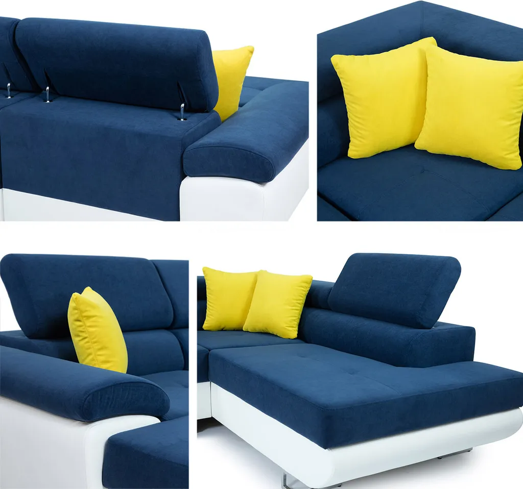 Mirjan24 Ecksofa Cotere Bis, Eckcouch Mit Bettkasten, U-Form Schlafsofa Vom Hersteller, Wohnlandschaft (Uttario Velvet 2979 + Senegal 825, Seite: Links) – Bild 4
