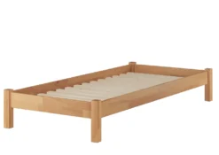 Einzelbett 100x220 Überlänge Futon Gästebett Buche Bettgestell Zubehör Wählbar V-60.84-10-220Rollrost Inkl.