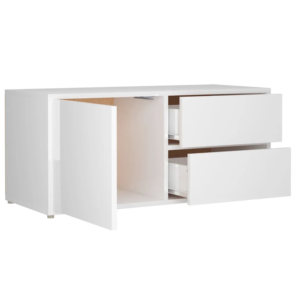 VidaXL TV-Schrank Hochglanz-Weiß 80x34x36 Cm Holzwerkstoff – Bild 6