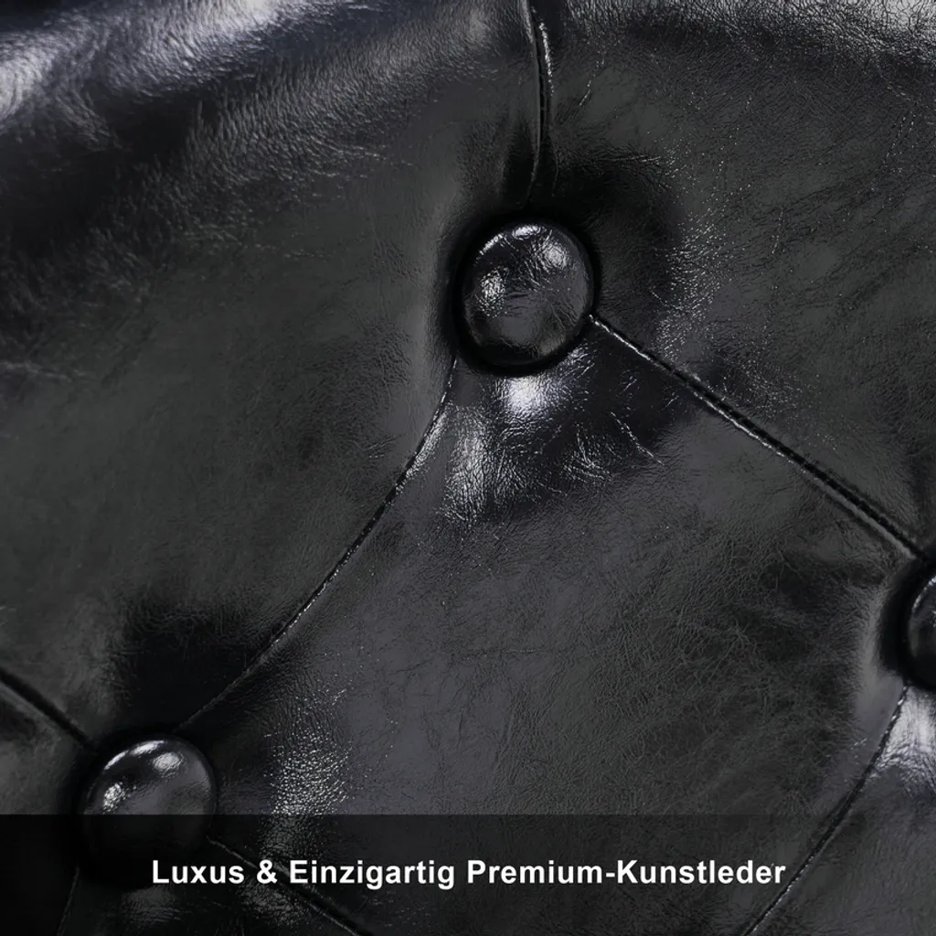 Barberpub Friseurstuhl Hydraulische Friseursessel 2933 GD, Mit Retro/ Vintage Stil, 360° Drehbar, Kunstleder, Goldrahmen , 109 × 68 × 113 Cm (Schwarz-Gold) – Bild 6