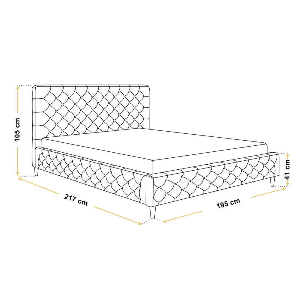 GRAINGOLD Glamour Bett 180x200 Sitaro - Polsterbett Mit Lattenrost - Doppelbett Holzbeine - Braun – Bild 3