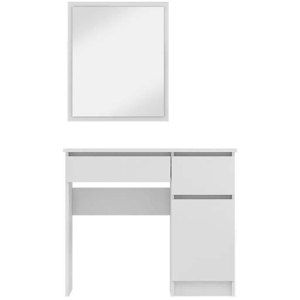 Schminktisch Weiß Mit Spiegel Und Schubladen Lora 90x50x77cm – Bild 5