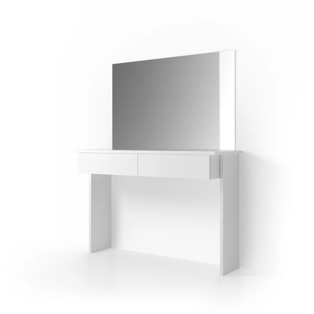 Vicco Schminktisch Azur Kosmetiktisch Frisiertisch Frisierkommode Weiß Hochglanz Inklusive Spiegel – Bild 2