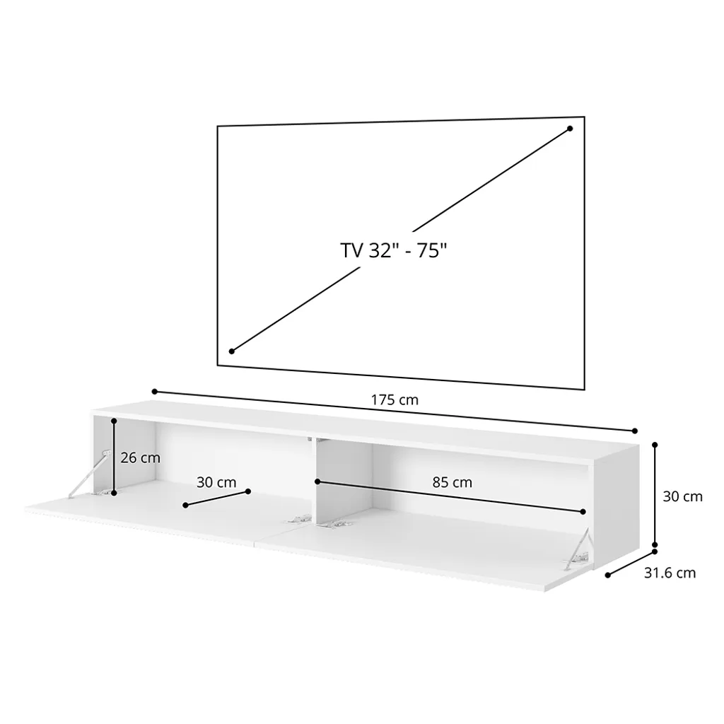 Selsey SENEY - TV-Möbel 175 Cm Beige – Bild 5